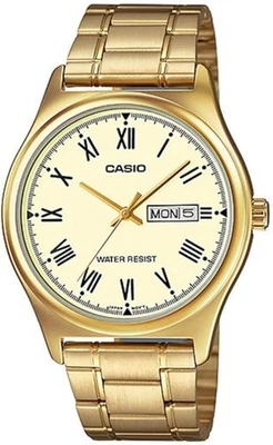 NUEVO Reloj Casio MTP-V006G-9BUDF tono dorado para hombre números romanos sin usar día-fecha Foto 1 de 4