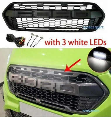 For Ford Transit Custom Grill 2018-2023 Raptor Style Upper Front Grille W/3LED - Image 1 of 4