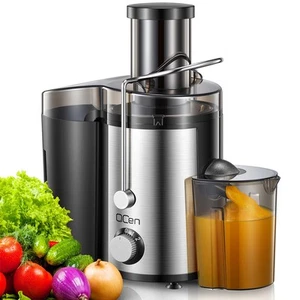 Qcen 800W Stainless Steel Centrifugal Juicer – 3″ Wide Chute, BPA-Free - Picture 1 of 7