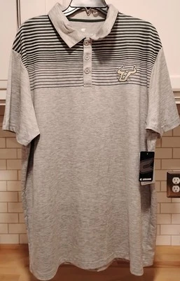 Colosseum South Florida Bulls Green Striped Polo Shirt Men's Size XL NWT - Image 1 of 4