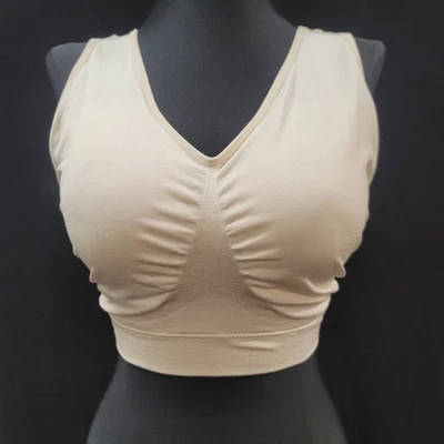 Truekind Womens Everyday Throw On Bra Size 2XL Beige Supportive Comfort Neutral - Image 1 of 4