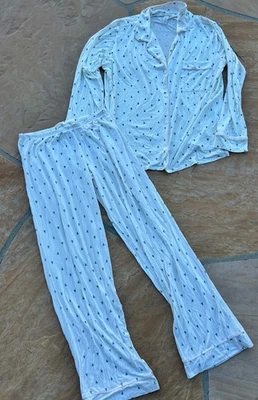 Conjunto de Pijama Eberjey Gisele Tencel Modal Tamanho M Feminino Manga Longa/Calça Árvores Marfim - Imagem 1 de 4