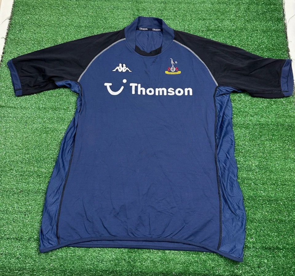 Tottenham Hotspur FC Kappa 2004 Navy Away T-Shirt | Adult Large Football Top Kit - Image 1 of 4