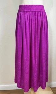 Vtg Adrianna Papell Silk Skirt Size 10 midi Pink Paisley GrandmaCore Pull on - Picture 1 of 9