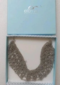 Ladies Eternal Collection Choker Necklace Beaded Statement Bib Coller Silver - Picture 1 of 12