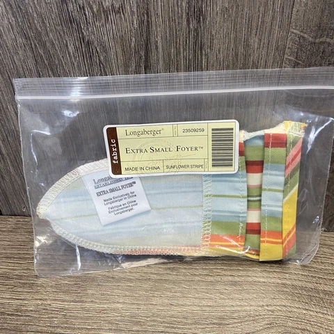 Longaberger Extra Small Foyer Basket Fabric Sunflower Stripe Liner NEW 23509259 Cover