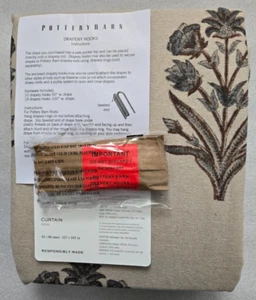 Pottery Barn 2-in-1 Pole Top Elinor Floral Mogul 1-Vorhang 50" x 96" blau/flachs - Bild 1 von 2
