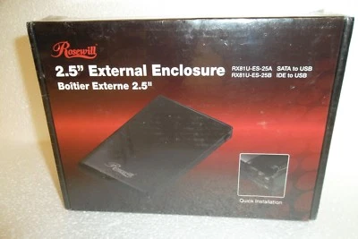 Rosewill 2.5" IDE to USB External Enclosure 480 MB/s LED Black RX81U-ES-25B NEW - Image 1 of 4