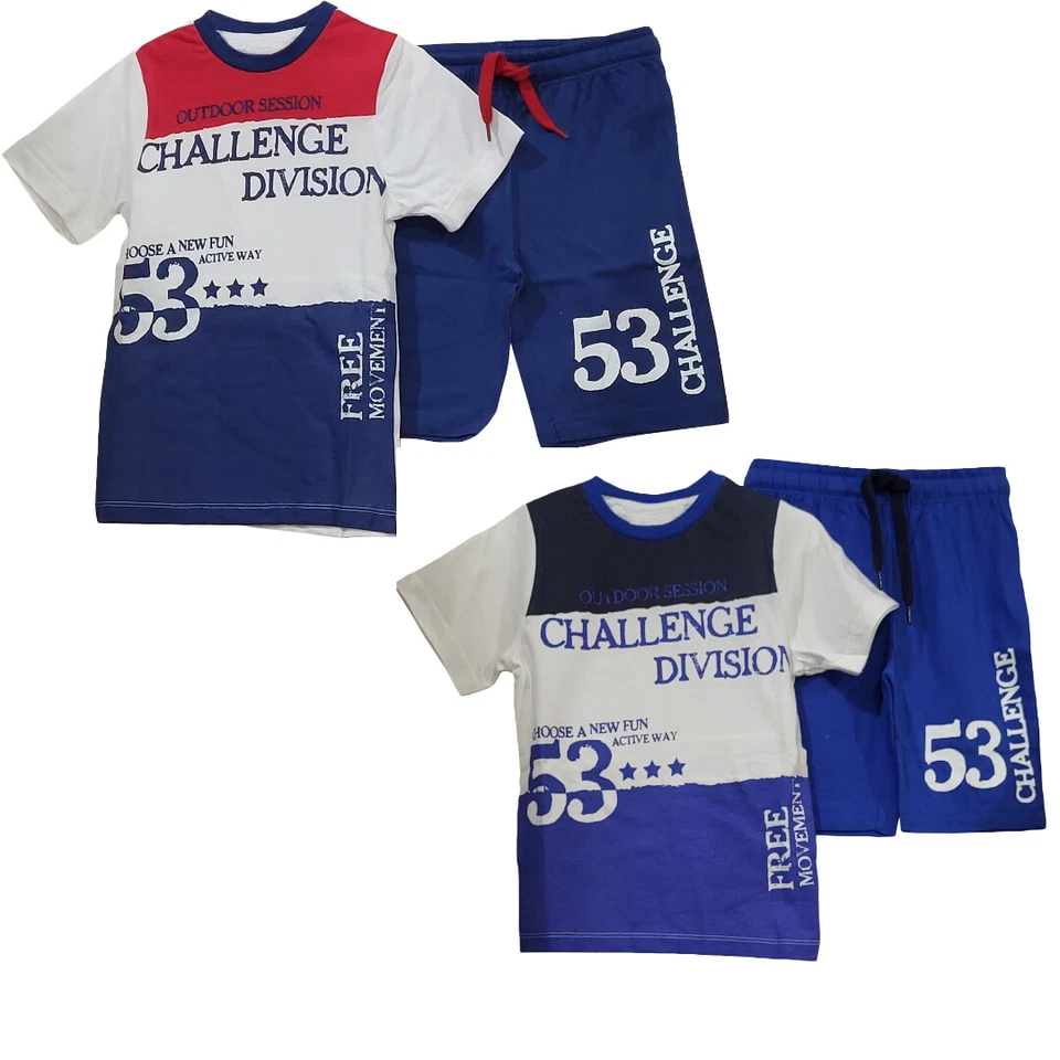 Completino Pigiama in cotone Bambino manica corta pantaloncino corto bermuda - Immagine 1 di 1