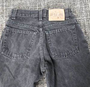 Vintage Gap World Standard Boys Black Denim Straight Jeans Loose Fit Size 8 - Picture 1 of 9
