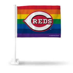 Cincinnati PRIDE Reds Baseball 11X14 inch Window Mount 2-Sided Car Flag - Picture 1 of 5
