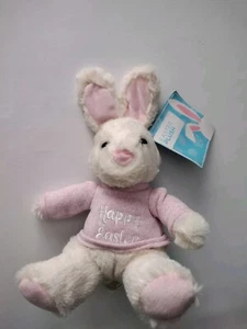 Happy Easter Bunny Plush, 11”, Goffa, polyester Pink/White - Picture 1 of 8