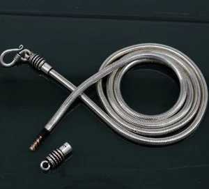 4 mm 16" to 30" long screw chain 925 sterling silver handmade snake chain - Picture 1 of 10