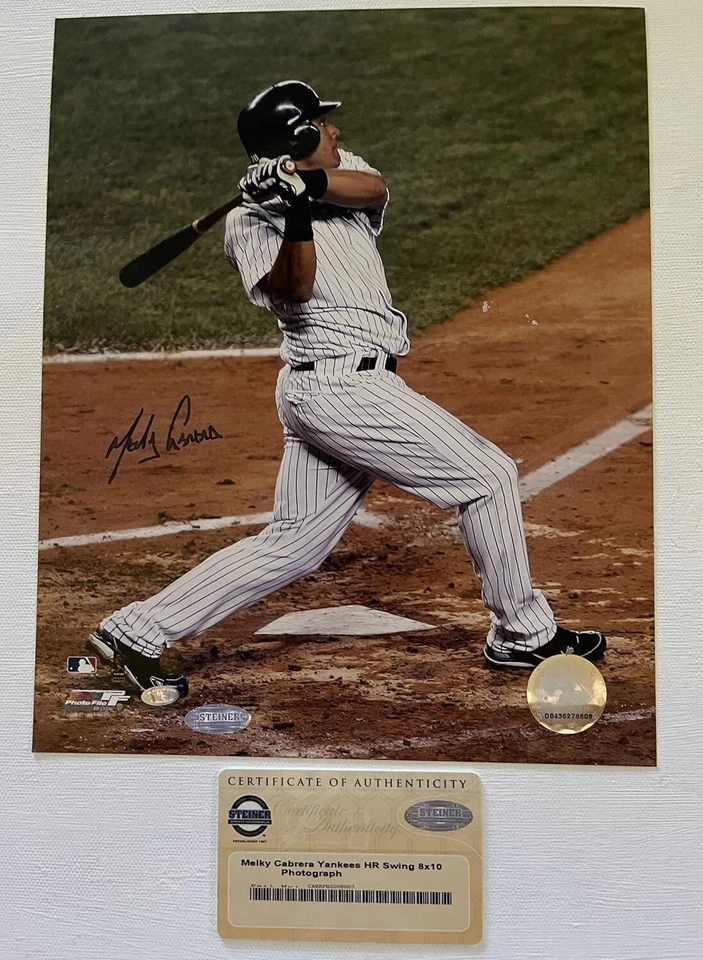 Melky Cabrera Signed Autographed Glossy 8x10 Photo New York Yankees: Steiner COA - Image 1 of 1