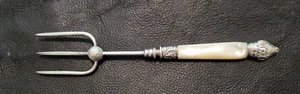 Victorian Antique Mother Of Pearl Handled Bread Fork, Trident Fork, Meat/Bread - Picture 1 of 8