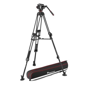 Manfrotto 504X Fluid Video Head with 645 Fast Twin Alu Tripod - Picture 1 of 11
