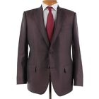 Ermenegildo Zegna Wool Silk Sport Coat Size 52R (42R US) Burgundy & Gray Plaid