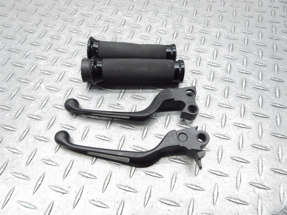 Harley Electra Glide 2005 estándar FLHT Avon juego de pares de empuñaduras de palanca izquierda derecha Foto 1 de 4