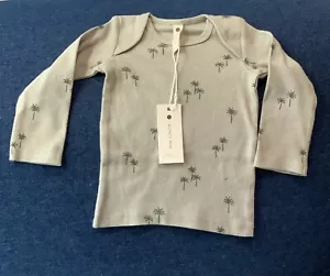 Q by Quincy Mae Baby unisex Ribbed Palms Long Sleeve Top 6-12 Mos Organic Cotton - Picture 1 of 6