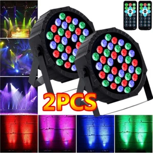 2Pcs Par Lights RGB 36 LED Stage Lights with Remote Control Party Stage Lighting - Picture 1 of 16