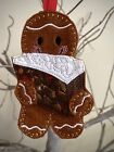 Embroided gingerbread  Man  christmas fruit birthday cake decoration hanging