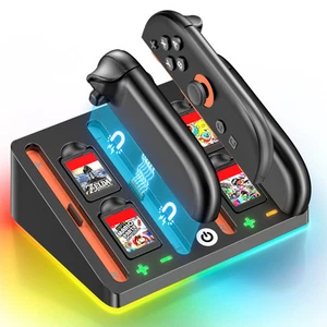 Ladestation für Switch 2 Joycon mit 9 Lichtmodi Ladestation kompatibel - Bild 1 von 6