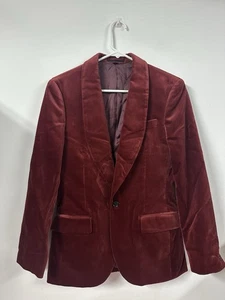 J.CREW Herren 34S Ludlow Slim Samt Blazer Rot Smokers Sakko - Bild 1 von 9