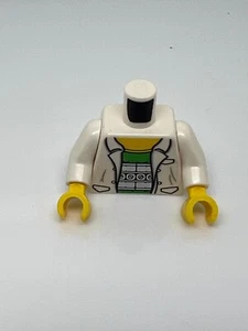 Lego Minifigure Torso Lab Coat Pockets over Bright Green Shirt Doc Ock #55 - Picture 1 of 2