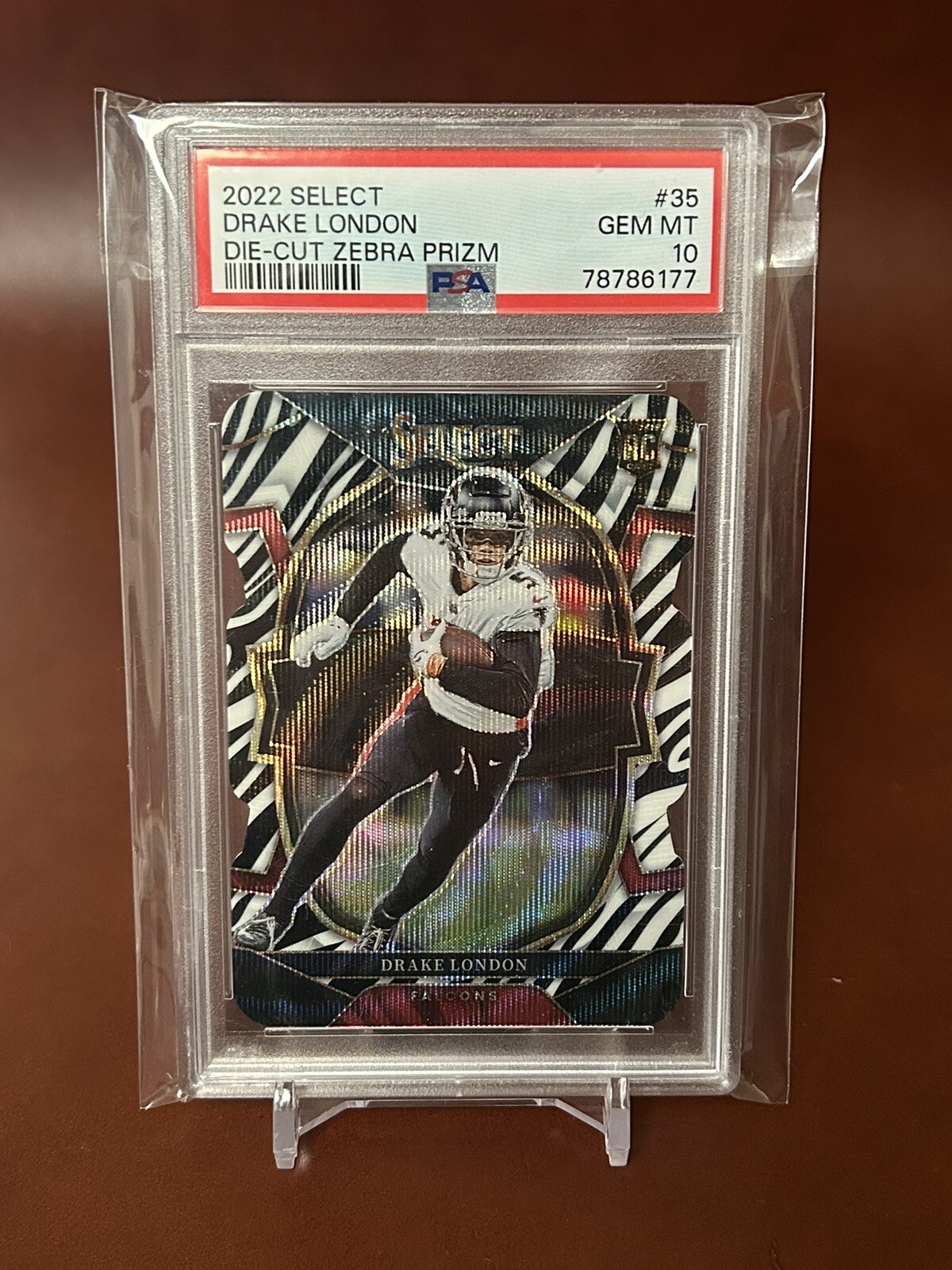 Drake London 2022 Select #35 Concourse Zebra Die-Cut /(SSP) PSA 10 ...