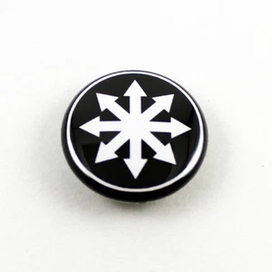 CHAOS Star 1 Inch Pinback Button White/Black - Moorcock GWAR Punk Metal Symbol - Picture 1 of 2
