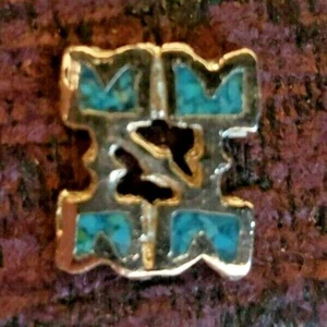 Vintage Metal Letter N with Resin Blue Hat Pin Size 3/4" L x 1/2" W - Picture 1 of 1