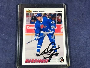 G3-18 HOCKEY CARD - MARIO DOYON NORDIQUES - 1991 UPPER DECK - AUTOGRAPHED - Picture 1 of 2