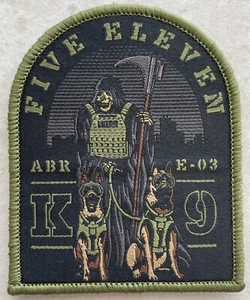 5.11 TACTICAL GRIM K9 PATCH GRIM REAPER FUR MISSLE TRACKER GERMAN SHEPHERD - Picture 1 of 5