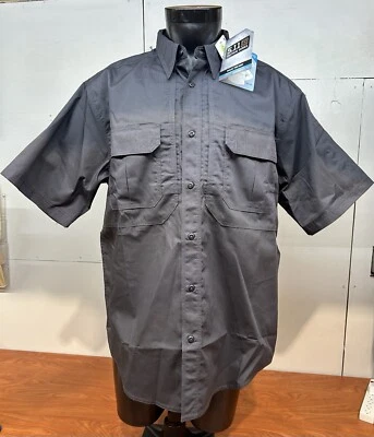 5.11 Tactical Short-Sleeve Button Up Shirt, Charcoal, Style 71152, Size 2XL - Image 1 of 4