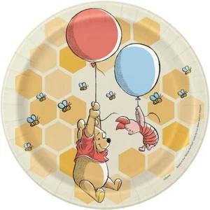 Winnie The Pooh 8 Ct 7" Dessert Cake Plates Birthday Shower - Picture 1 of 2