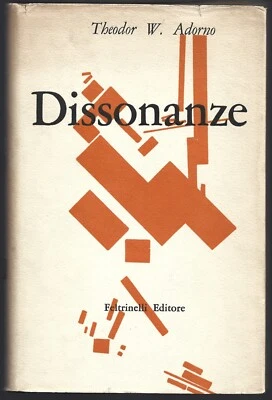 THEODOR W. ADORNO DISSONANZE BOOK PHILOSOPHY CRITICAL THEORY 1959 1ST DJ ITALY - Image 1 of 4