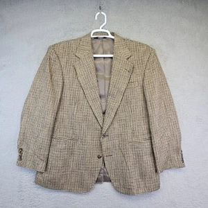 Haggar Sports Coat Mens 42s Brown Clyde Tweed Wool Silk Blend Blazer Suit Jacket - Picture 1 of 19