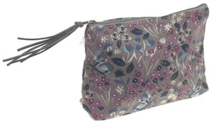 Estuche cosmético Ganz con cremallera bronceado flores mariposas rosa 100 % algodón regalo para mujer - Imagen 1 de 3