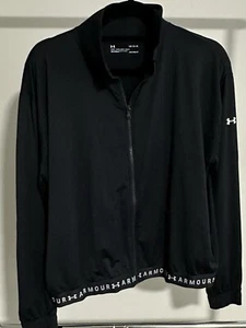 Under Armor Heatgear Zip Up Black Jacket Size Large  - Picture 1 of 4