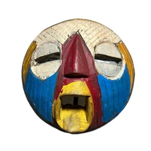 Máscara africana Cuba tallada a mano arte de pared tribal del Congo color audaz espíritu cara-800 - Imagen 1 de 24