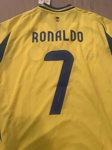 2024-2025 Adidas Al Nassr FC Cristiano Ronaldo #7 Home Yellow Jersey XL New - Picture 1 of 3