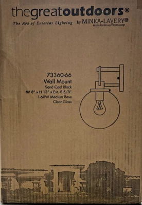 Aplique de pared exterior The Great Outdoors 73360-66 Wenston 13" de alto - carbón arena Foto 1 de 4