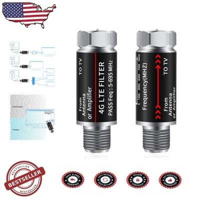 Upgrade Your TV Antenna: 2  LTE Filters, 5-695MHz, Clear HDTV Signal - Image 1 of 4