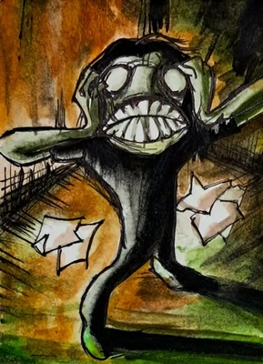 Cartões assustadores Dholl 👻 Bonecas góticas #807 música banda de rock arte de capa assinada - Imagem 1 de 3