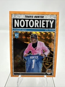 Travis Hunter 2025 Mosaic Orange Notoriety #12  Jacksonville Jaguars Rookie Card - Picture 1 of 2
