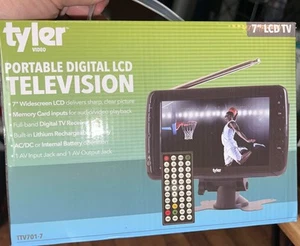 Tyler TTV701 7" Portable Widescreen LCD TV with Detachable Antennas, USB/SD Card - Picture 1 of 9