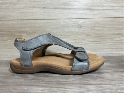 Sandalias de cuero Taos The Show para mujer 8 informales de verano azul pizarra gris Foto 1 de 4