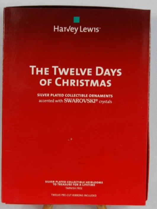 Harvey Lewis Twelve Days of Christmas Silver Plated Swarovski Crystal Ornaments - Image 1 of 4