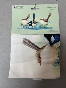 Maxwell & Williams Birds of Australia 10yr Tea Towel 50x70cm Blue Wren NIP - Picture 1 of 2