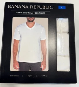 Banana Republic Herren V-Ausschnitt T-Shirts 3er Pack - Soft Cotton Stretch - Neu Neu im Karton - Bild 1 von 5